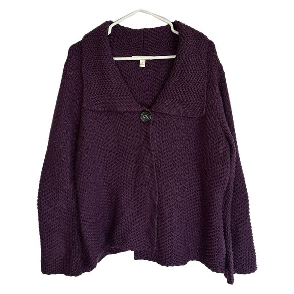 JM Collection Women's Purple Cardigan Sweater, XL, Pre-owned - Picture 3 of 6